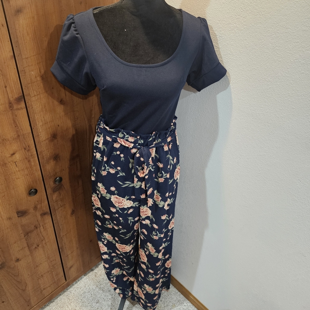 Floral Navy Jumpsuit
